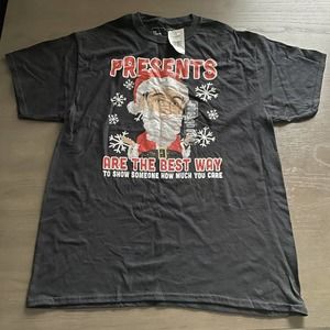 The Office Mens Large Black T-Shirt Presents Are The Best Way Quote Christmas